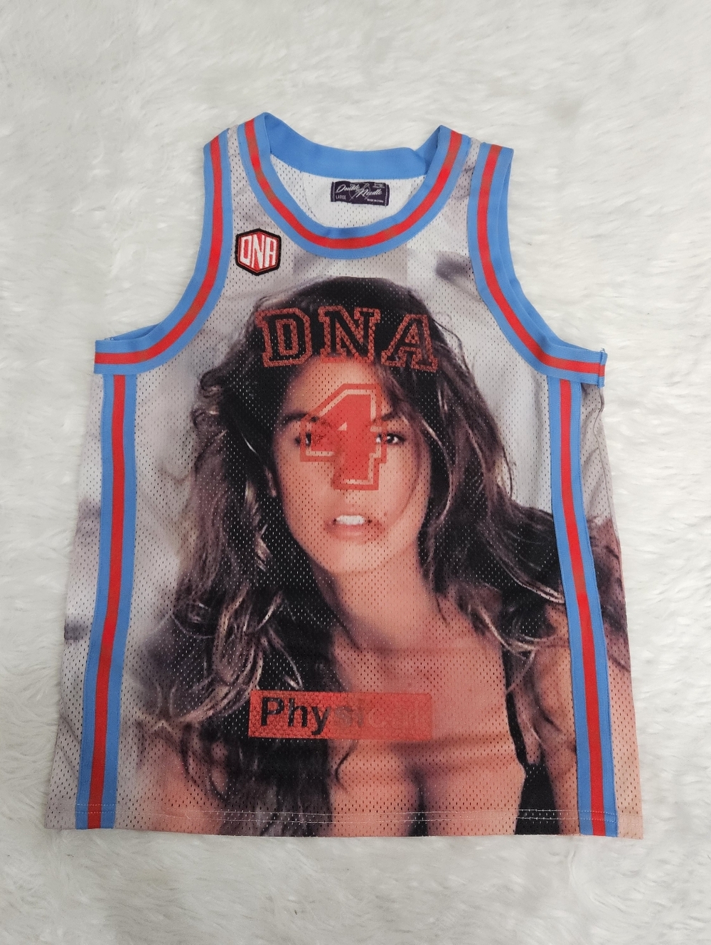 DNA 4 Graphic Mesh Tank Top - Blue Trim